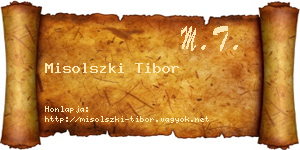 Misolszki Tibor névjegykártya